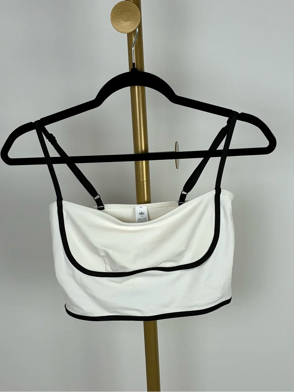 ALO Yoga Cream Mini Skirt with Black Contrast Trim